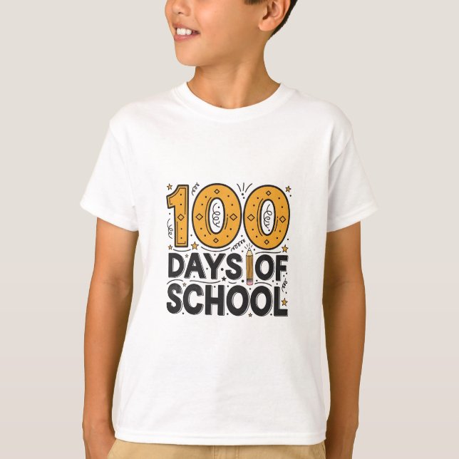 T-shirt scolaire 'Enfants 100 jours plus intellige (Devant)