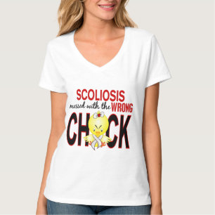 T-shirt Scoliose salie avec le poussin faux