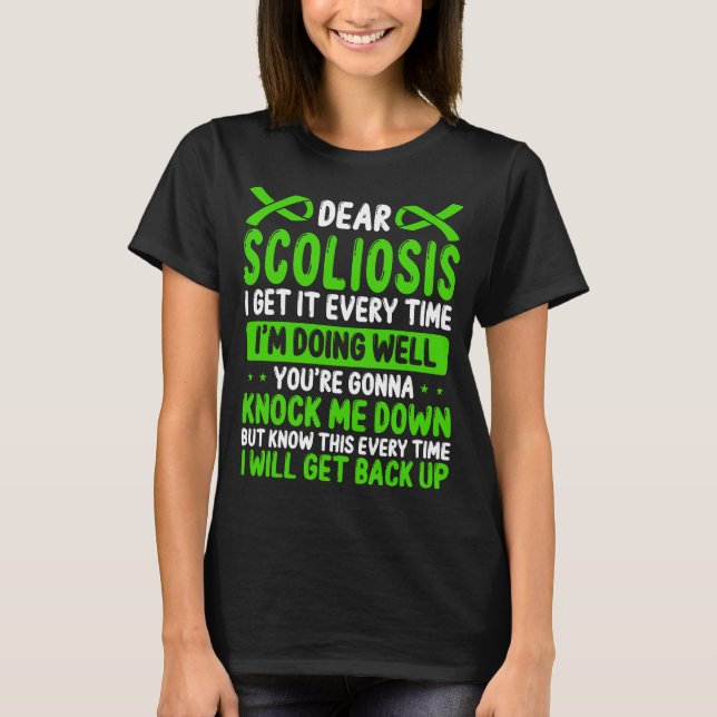 T-shirt Scoliosis Awareness Month Green Scoliosis Ribbon (Devant)