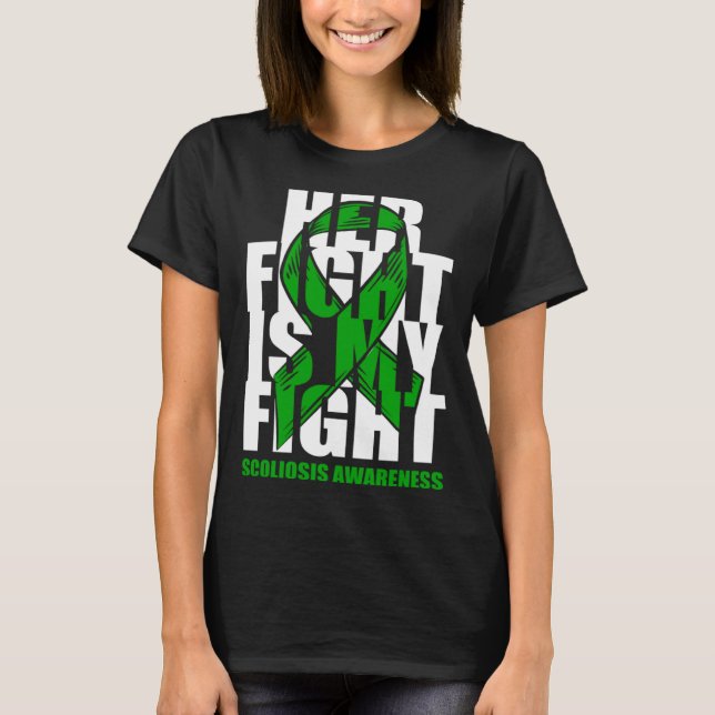 T-shirt Scoliosis Awareness Month June Green Ribbon Her Fi (Devant)