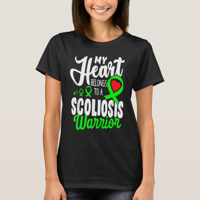 T-shirt Scoliosis Warrior Survivor Support Awareness Recov (Devant)