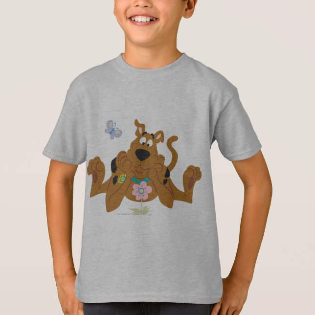 T-shirt Scooby-Doo Admirant Fleur (Devant)