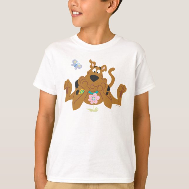 T-shirt Scooby-Doo Admirant Fleur (Devant)