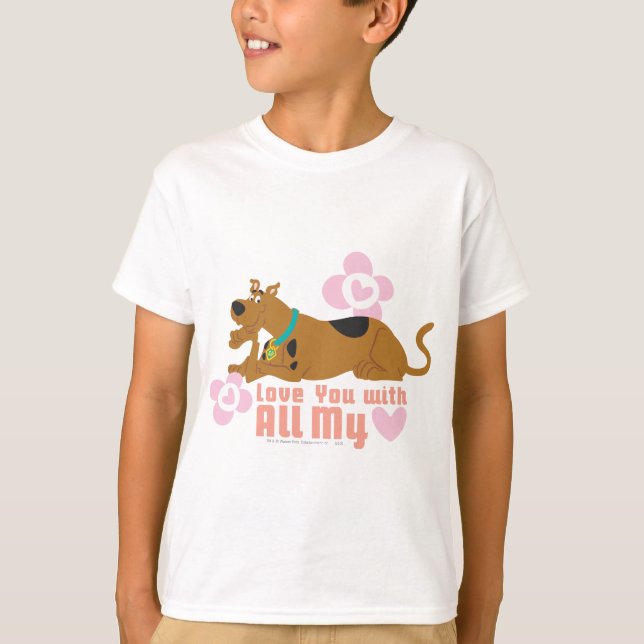 T-shirt Scooby-Doo "Aimez-Vous De Tout Mon Coeur" (Devant)