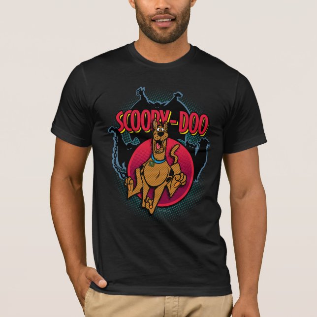 T-shirt Scooby-Doo fonctionnant des fantômes graphiques (Devant)