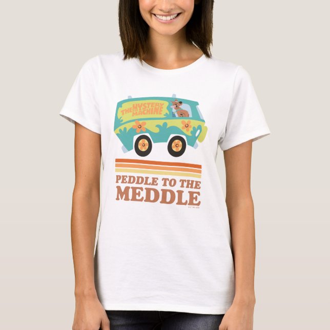 T-shirt Scooby-Doo Mystery Machine "Peddle to the Meddle" (Devant)