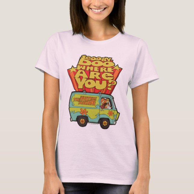 T-shirt Scooby-Doo | "Où Es-Tu ?" Retro Cartoon Van (Devant)