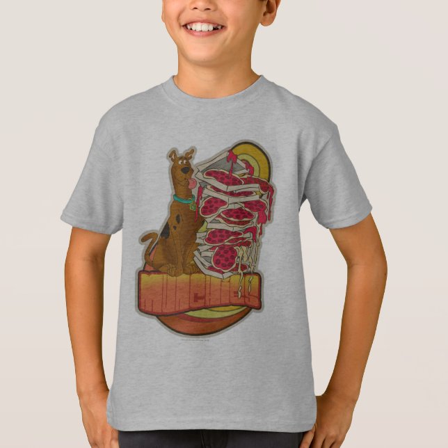 T-shirt Scooby-Doo | Pile de Pizza "Munchies" Graphique (Devant)