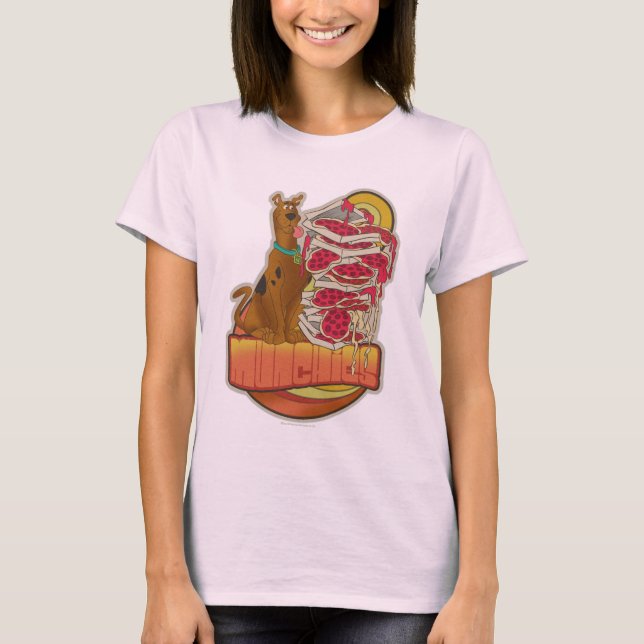 T-shirt Scooby-Doo | Pile de Pizza "Munchies" Graphique (Devant)