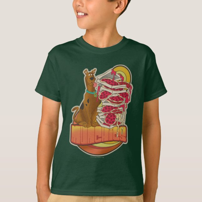 T-shirt Scooby-Doo | Pile de Pizza "Munchies" Graphique (Devant)