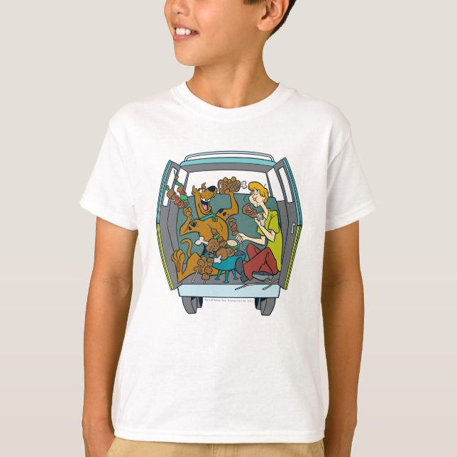 T-shirt Scooby Doo & Shaggy Dans La Machine Mystérieuse (Devant)