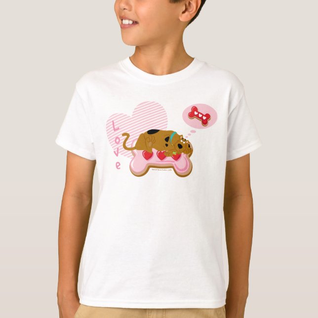 T-shirt Scooby-Doo - Snacks Scooby décorés au coeur (Devant)