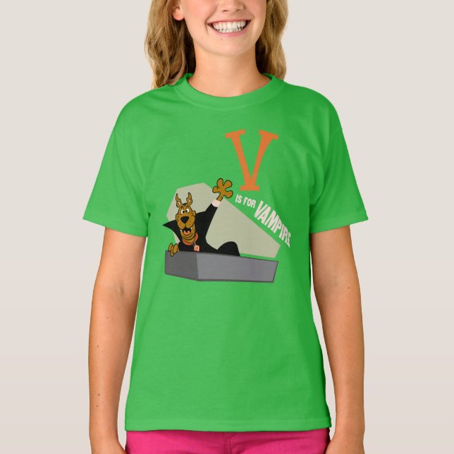 T-shirt Scooby-Doo | V est pour Vampire (Devant)