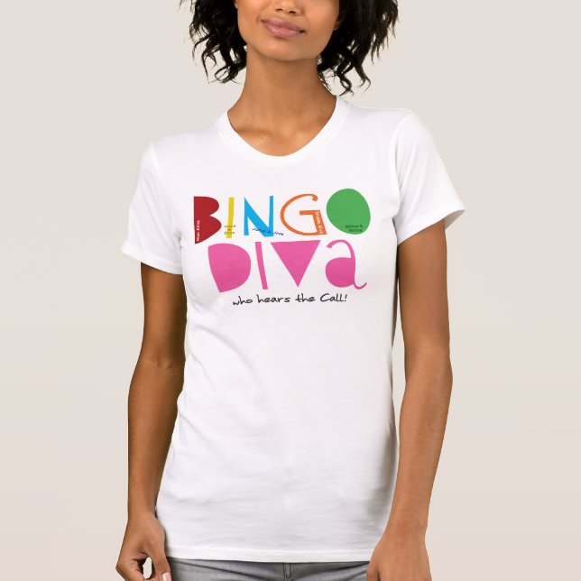 T-shirt Scoop décontracté de dames de diva de bingo-test (Devant)