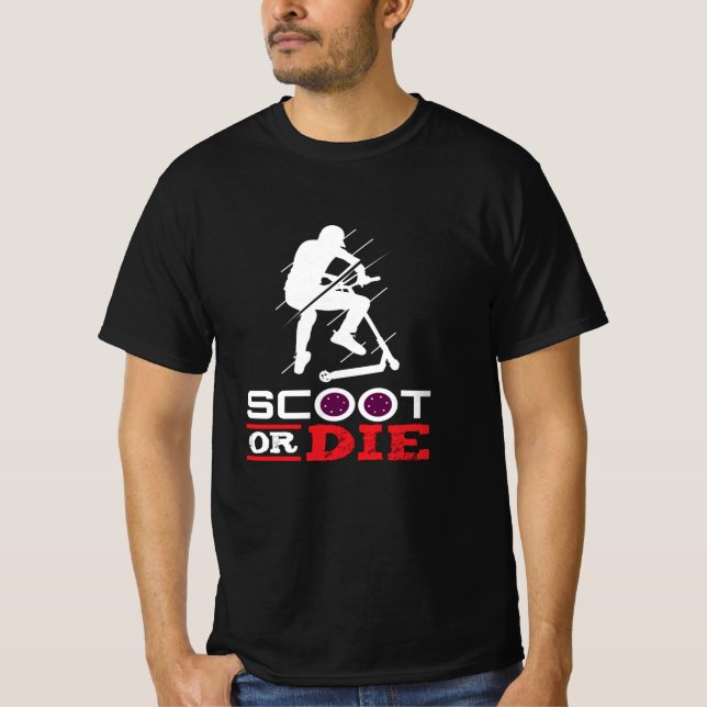 T-shirt Scoot Ou Die Électrique Scooter (Devant)