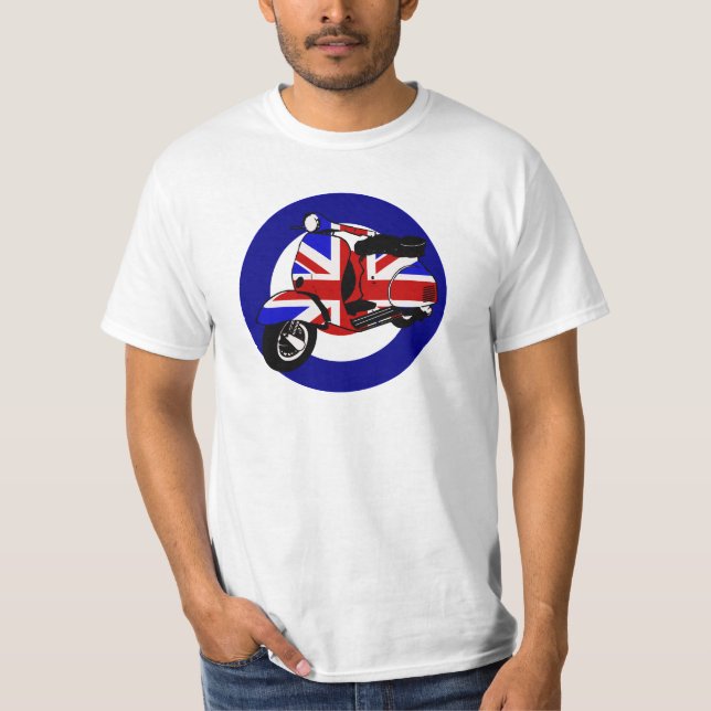 T-shirt Scooter britannique de mod sur la cible (Devant)
