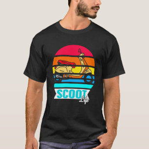 T-shirt Scooter Coucher de Soleil Rétro Faire de la Trotti