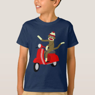 T-shirt Scooter de Vespa de singe de chaussette