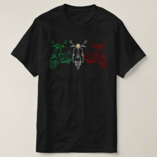 T-shirt Scooter Drapeau Italien   Moto Rétro Tricolore T
