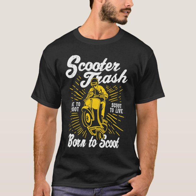 T-shirt Scooter Trash Retro Distressed Style Scooter Humor (Devant)
