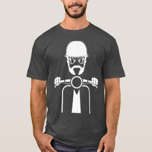 T-shirt Scooter Vélo Motorbike Scoot Funny Beard Mopé Sc