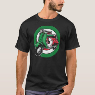 T-shirt Scooter vintage En Italie Couleurs Drapeau