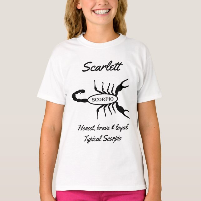 T-shirt Scorpio Black Scorpion Star Sign Custom (Devant)