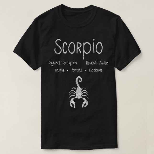 T-shirt Scorpio Horoscope Zodiac Astrology Star Sign Birth (Design devant)