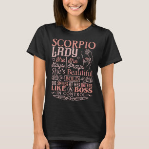 T-shirt Scorpio Lady Astrologie Zodiac Sign Scorpio Femme