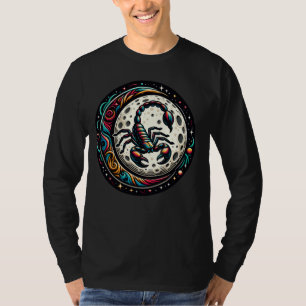 T-shirt Scorpio Lune Zodiaque Signale Avec Un Fléau Coloré