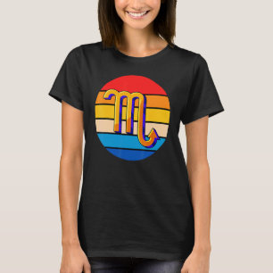 T-shirt Scorpio Retro Sunset Zodiac Signal Anniversaire