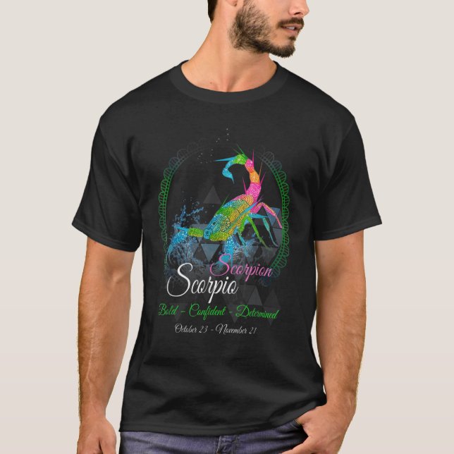 T-shirt Scorpio Retro Sunset Zodiac Signal Anniversaire (Devant)