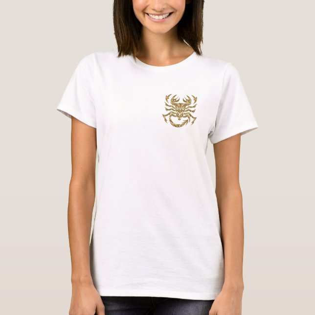 T-shirt Scorpio Zodiac - Or Tribal (Devant)
