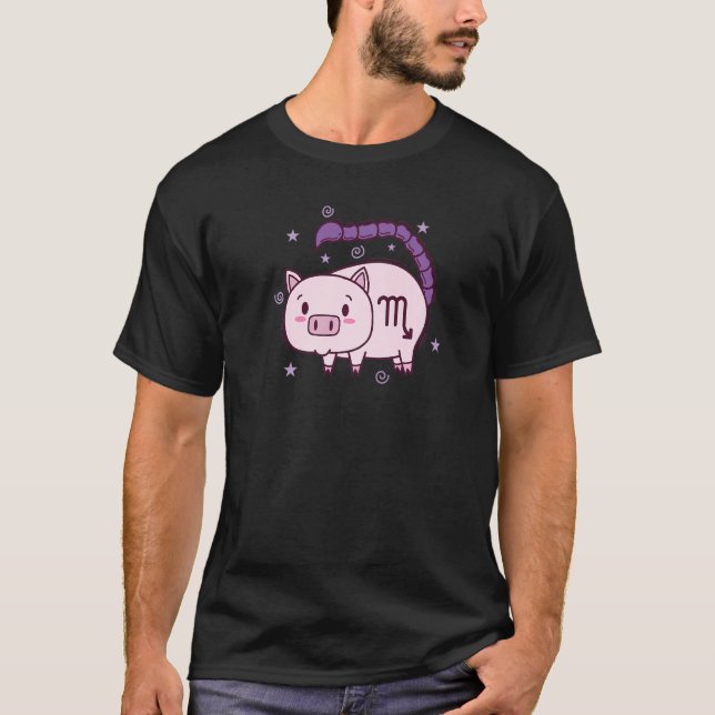 T-shirt Scorpio Zodiac Sign as a Piggy (Devant)