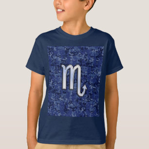 T-shirt Scorpio Zodiac Symbole de Navy Blue Camo