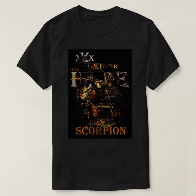 T-shirt Scorpion le squelette ninja guerrier (Design devant)