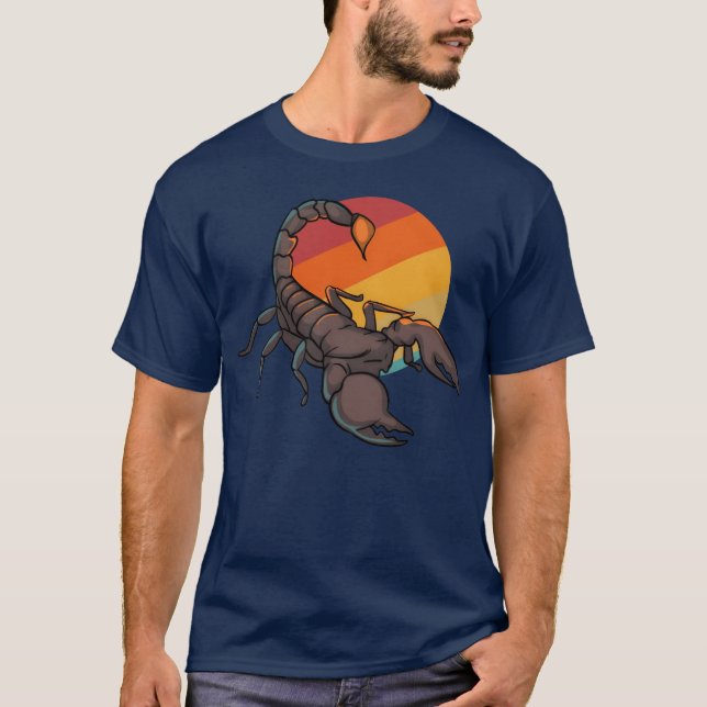 T-shirt Scorpion Sunset 70s 80s friend (Devant)