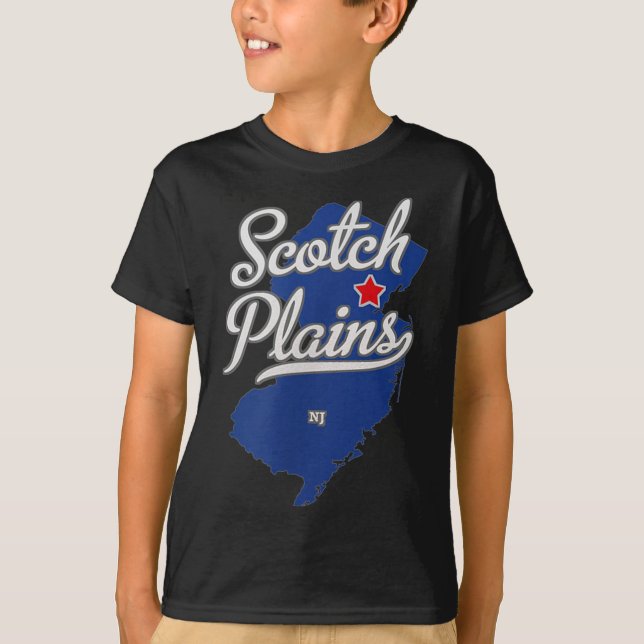 T-shirt Scotch Plains New Jersey Nj Map  (Devant)