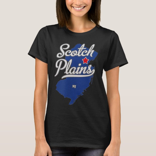 T-shirt Scotch Plains New Jersey Nj Map  (Devant)