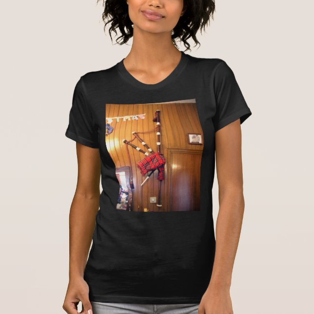 T-shirt Scotland Bagpipe Tartan Plaid Instrument de musiqu (Devant)