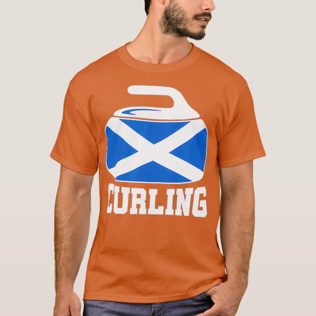 T-shirt Scotland Curling I Scotland Drapeau Curling Stone (Devant)