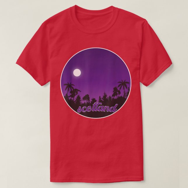 T-shirt scotland De nuit avec Palms (Design devant)