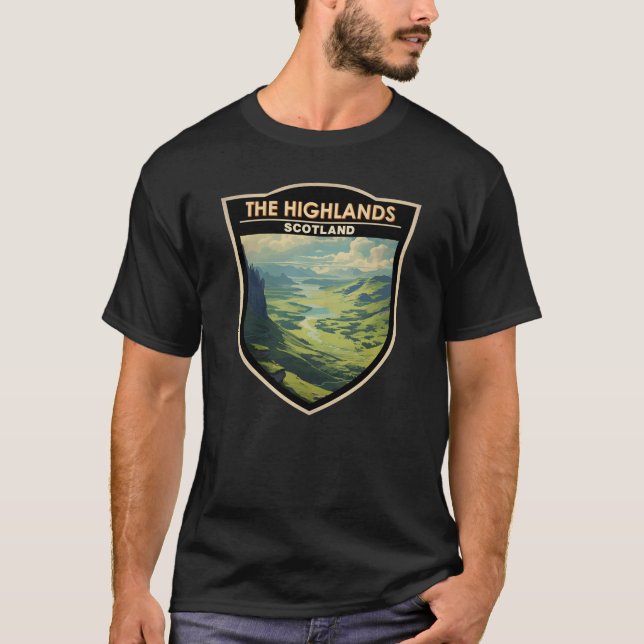 T-shirt Scotland Highlands Scotland Travel Art Vintage (Devant)