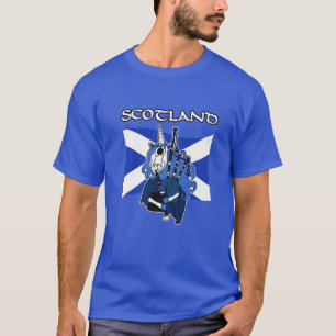 T-shirt Scotland Unicorn Jouer Bagpipes Scottish St Andr