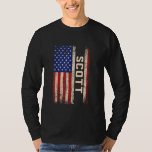 T-shirt Scott Nom Chemise Scott Nom drapeau américain