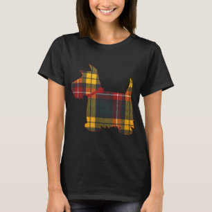 T-shirt Scottie Chien Scottish Terrier Buchanan Tartan Pla