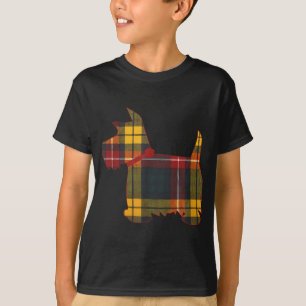 T-shirt Scottie Chien Scottish Terrier Buchanan Tartan Pla