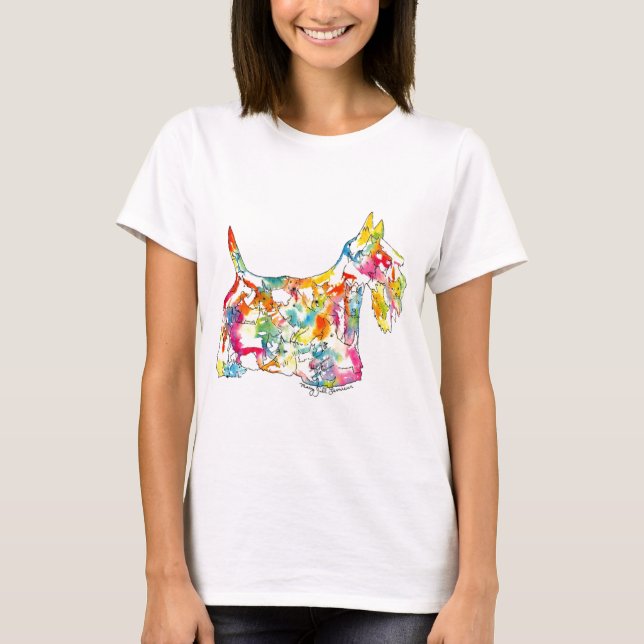 T-shirt Scotties de Brushfolks dans un Scotty (Devant)