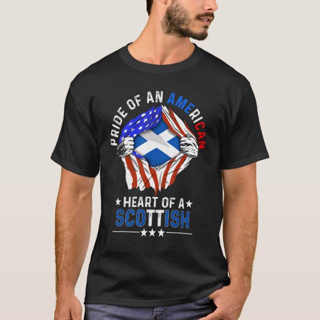 T-shirt Scottish American America Pride Étrangère Écosse F (Devant)