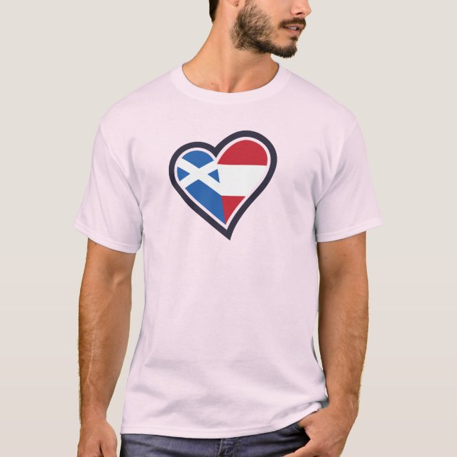 T-shirt Scottish Austrian Heart – Love Scotland & Austria (Devant)
